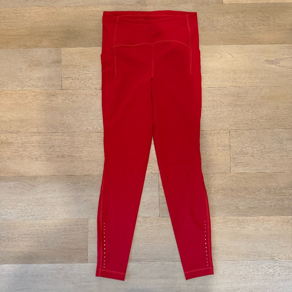 lululemon athletica Red High-Rise Seam Detail Leggings